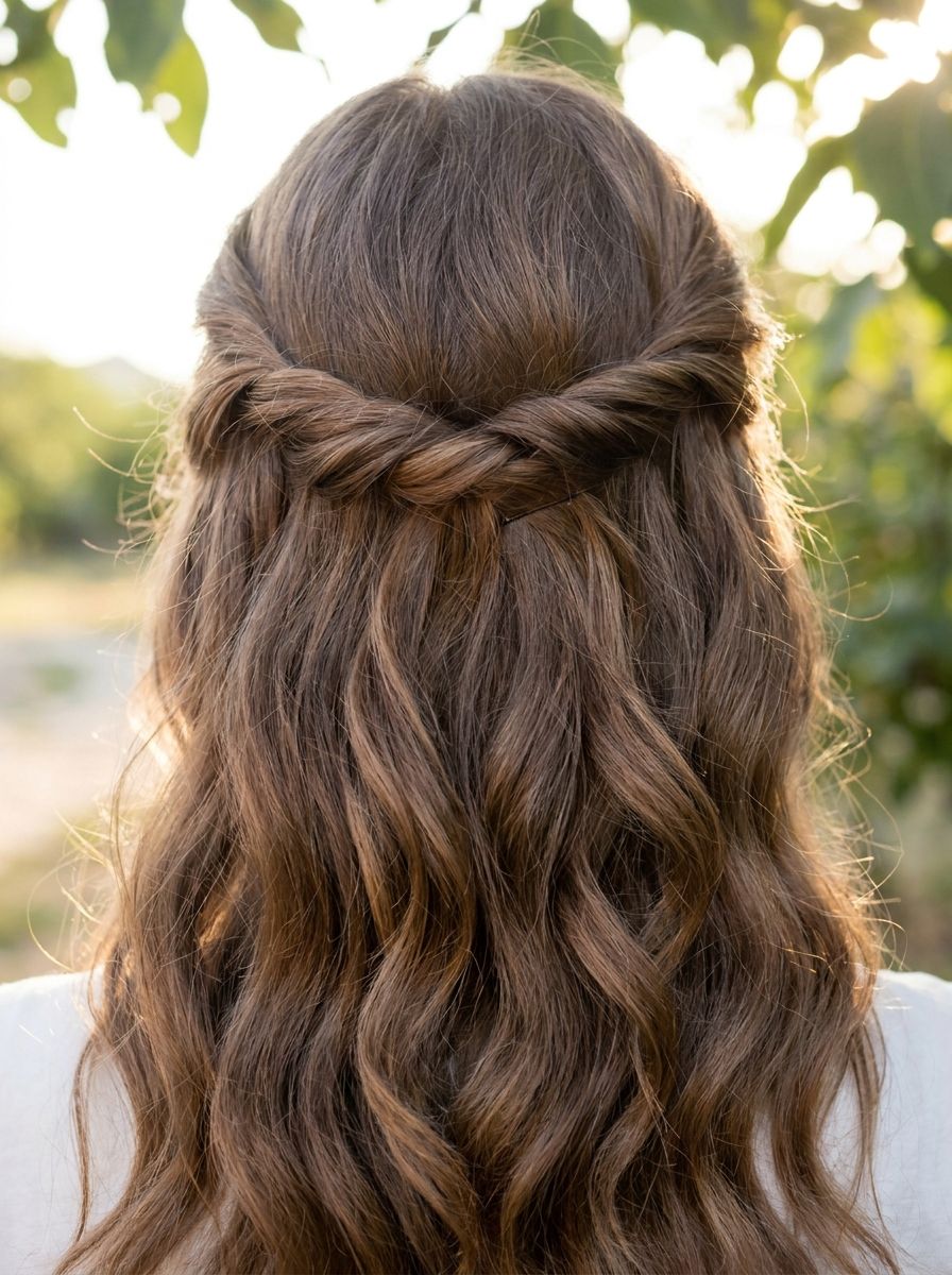 Twisted Half-Up - Frisuren für fettige Haare